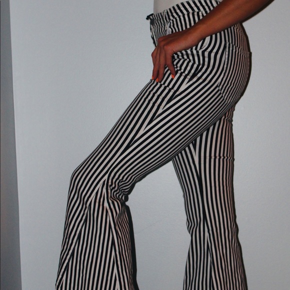 vertical striped bell bottoms